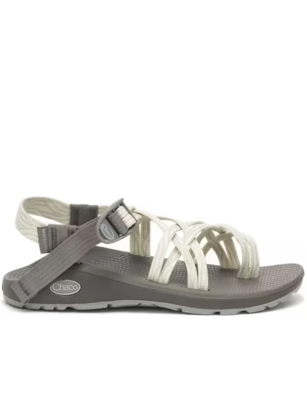 CHACO ZX/2 Cloud Sandals Dual Straps Cushioned Toe Loop Serpent Cream Gray Sz 11